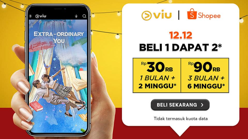 Harbolnas Promo Shopee 12.12 : Viu Premium Gratis 6 Minggu | Viu