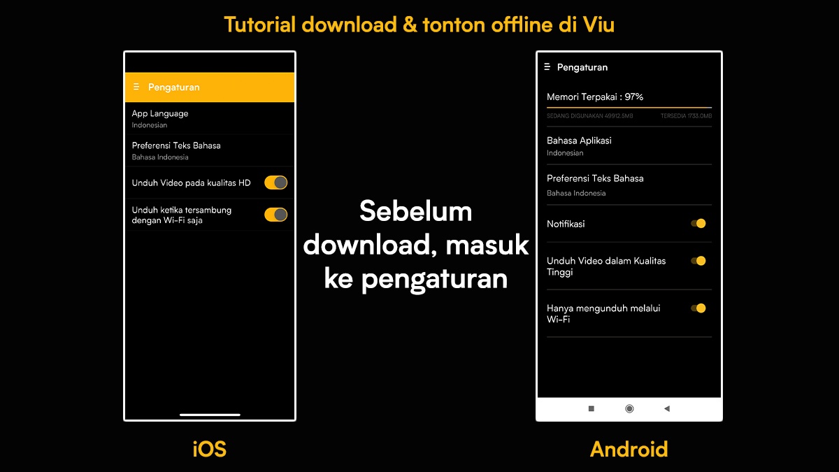 cara download dan nonton offline di viu