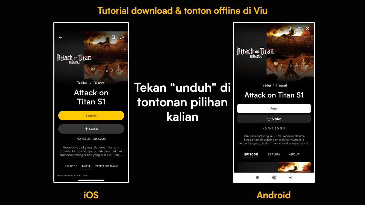 cara download dan nonton offline di viu