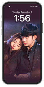 Kim Soo-hyun (Do Min-joon), Jun Ji-hyun (Cheon Song-yi) My Love from the Star Viu Kdrama TV shows Romantic Comedies TV series mobile wallpaper device mockup V1