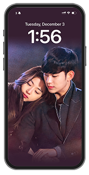Kim Soo-hyun (Do Min-joon), Jun Ji-hyun (Cheon Song-yi) My Love from the Star Viu Kdrama TV shows Romantic Comedies TV series mobile wallpaper device mockup V1