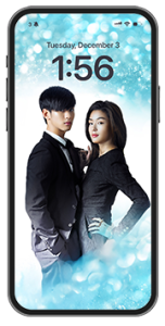 Kim Soo-hyun (Do Min-joon), Jun Ji-hyun (Cheon Song-yi) My Love from the Star Viu Kdrama TV shows Romantic Comedies TV series mobile wallpaper device mockup V2