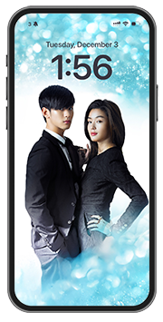 Kim Soo-hyun (Do Min-joon), Jun Ji-hyun (Cheon Song-yi) My Love from the Star Viu Kdrama TV shows Romantic Comedies TV series mobile wallpaper device mockup V2