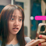 Nesa Idrus as Putri Jasmine shocked looking at phone Secrets at 17 Putri & Phrince Viu Malaysian Dramas Asian Series online TV shows