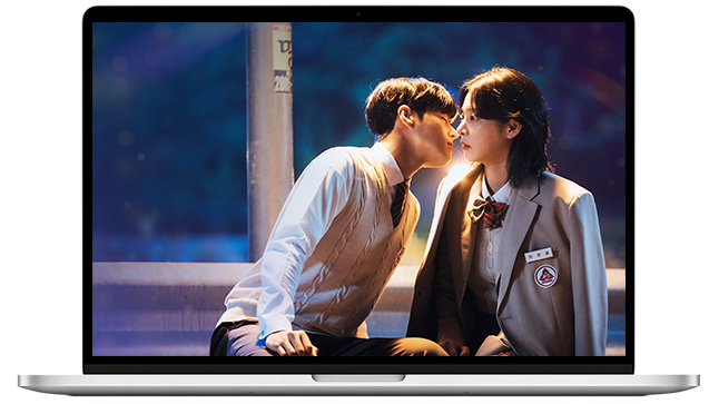 Ryeoun as Ha Eun-gyeol Shin Eun-soo as Cheong-ah - Twinkling Watermelon Viu Kdrama TV series online wallpaper desktop Tablet V1 mockup