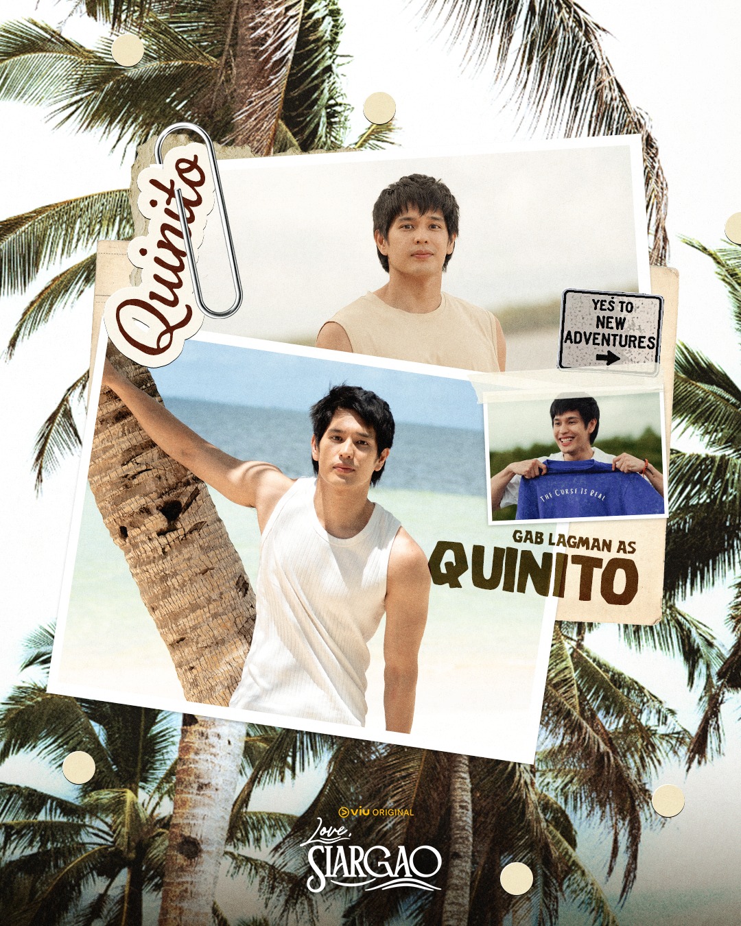 Gab Lagman as Quinito Love, Siargao cast behind the scene bts rom com Viu Pinoy Drama Philippine romantic drama TV series Filipino dramas